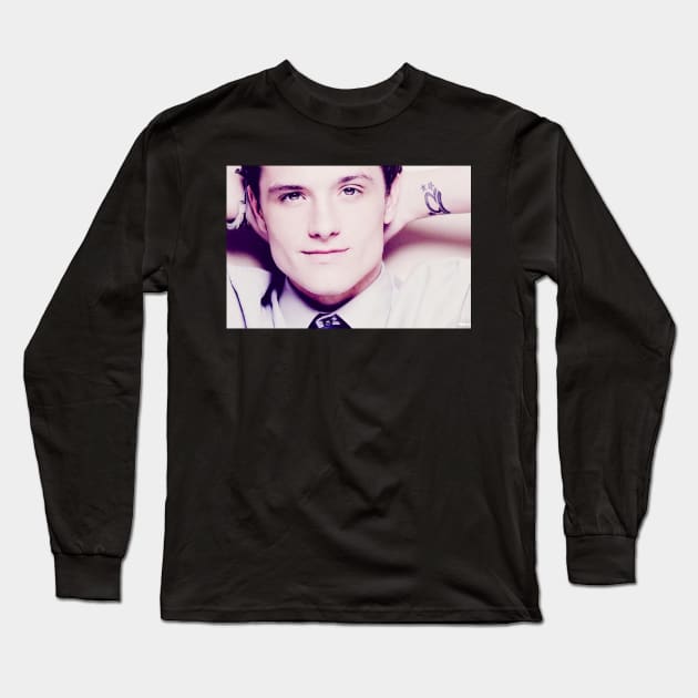 Josh Hutcherson whistle meme song music Long Sleeve T-Shirt by GoldenHoopMarket